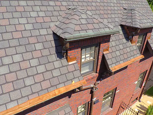 Roof with new shingles installed